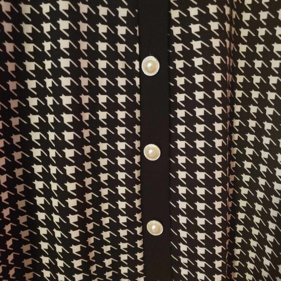 Plus Houndstooth Print Jacket & Skirt Without Belt - Picture 2 of 3